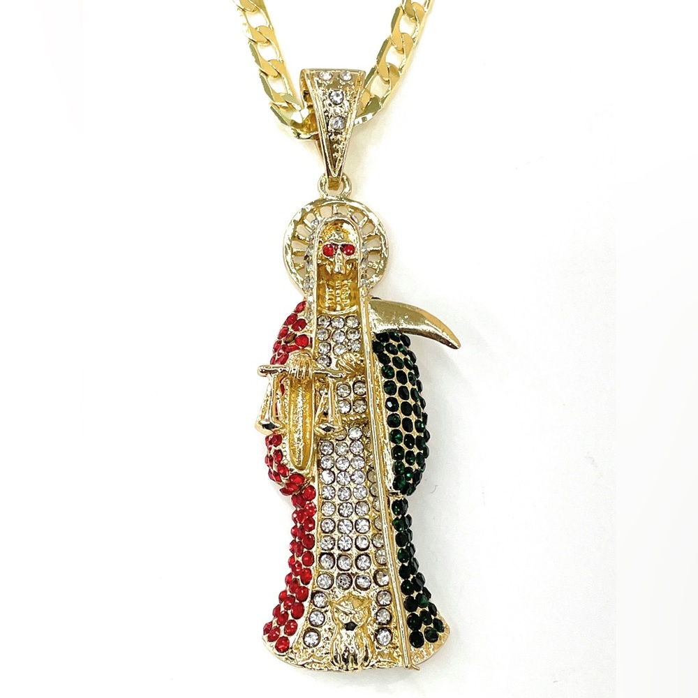 Santa Muerte Pendant With Chain